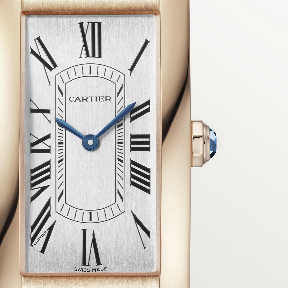 Đồng Hồ Cartier Tank Américaine Large Watch Nam Xám Vàng Hồng